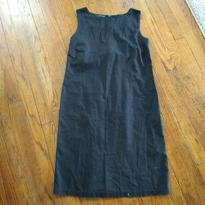 Relativity Linen Blend Sleeveless Dress Women's 12 Black Knee